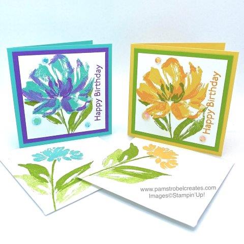 O.K. these are just so cute in a 3x3 small card size. And look you can get the whole flower to fit with an extra layer of paper color. Don't forget to make them extra special with a matching envelope. Who knows your little 3 x 3 Birthday Wish could just end up be as good as the gift they adore.