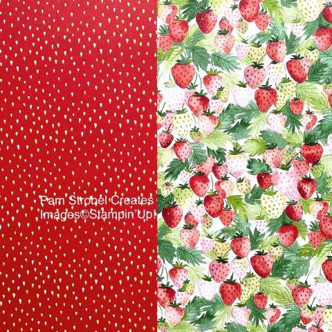 Stampin Up's BERRY DELIGHTFUL designer series paper has 12 double sided designs to easily create a card in minutes. I love designer series paper and here's why..https://www.pamstrobelcreates.com/five-reasons-why-i-love-designer-series-paper