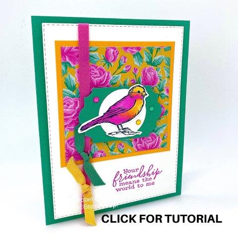 This bright and colorful friendship card would be treasured by any friend. You can make your card by following my Step by Step photo tutorial https://www.pamstrobelcreates.com/card-tutorials